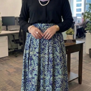 Marble Batik Box-Pleat Skirt