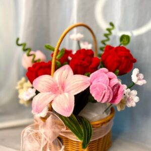 Fuzzy Wire Handmade Flower Basket